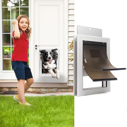 iPetba Heavy Duty Extra Large Dog Door for Wall Aluminum