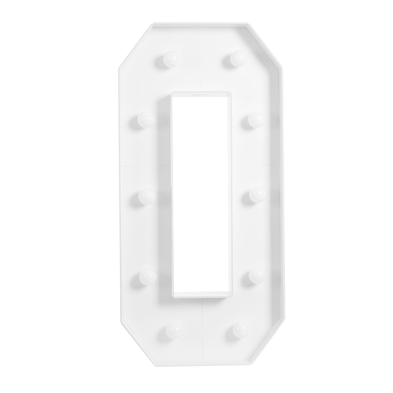 Número LED iluminado, 100 cm, número grande con bombillas, 0, 1, 2, 3, 4, 5, 6, 7, 8, 9, con caja de pilas, 2000 – 3000 K, para graduaciones, bodas (0)
