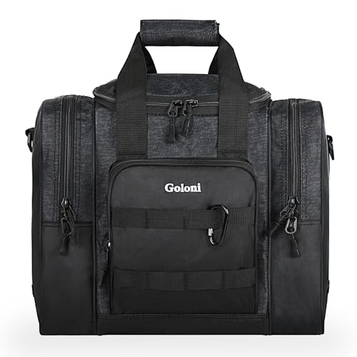 Goloni Bowling Ball Bag for Single Ball with Padded Ball Holder, 2 Pockets fit Bowling Shoes Up to Mens Size 14 and Accessories