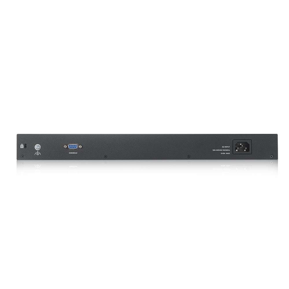 Zyxel Netzwerk Switch 48 Port | L2+ Managed GbE PoE+ | GS2220-50HP | 44x PoE mit 375W Budget + 4x RJ-45/SFP Combo PoE + 2x SFP, Lüfterlos, NebulaFlex, L2 Multicast, MVR, VLAN