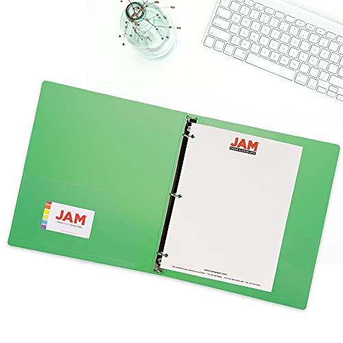 Jam Paper Plastic 0.75 Inch Binder - Green 3 Ring Binder - Sold Individually #TOP4