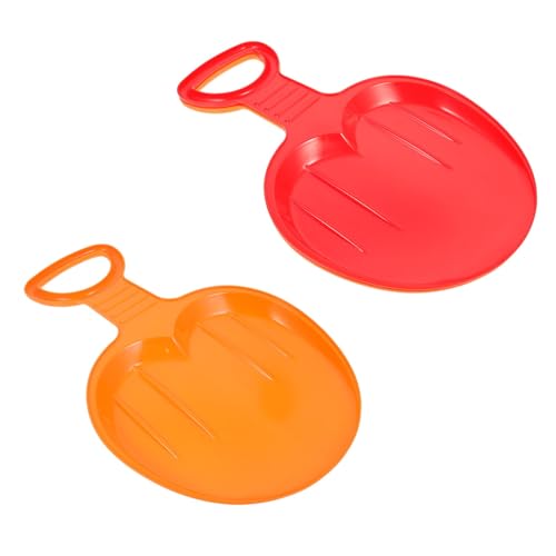 ELAYARD 2 Stück Rodelteller Set (Orange/Rot)