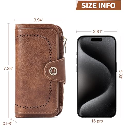 FOXLOVER Wallet For Women PU Leather RFID Blocking Womens Wallet Trifold Card Holder Ladies Clutch with ID Window3