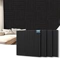 AKUMAX 4 Pack Wood Panels-3D Slat Wall Panelling for Wall-Ceiling and Sound Absorbing - Wooden Wall Panels for Living Room, Bedroom-Fire Retardant & FSC-15.5 ft²(Black Oak)