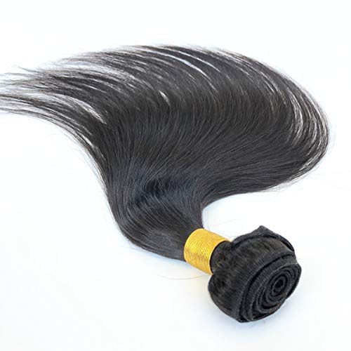 Premium Straight Brazilian Human Hair Weaving Bundle, Brazilian Human Hair Weave Bundles, Hair Weft Color off Black Brown ( 4packs, 400g ) (16/18/20/22 inch)