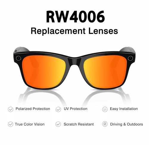 Image of YEIN Replacement Lenses for Ray-Ban Meta RW4006 /RW4012(50mm), Photochromic /Blue Light Blocking /Polarized Sunglasses Lenses