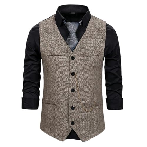 Gilet de costume léger café pour homme, idéal pour les mariages et réunions professionnelles