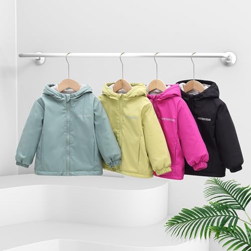 Kids Windbreaker Jacket Boys Girls Thick Fleece Zip Up Hooded Dust Coat Fall Winter Warm Soft Proof Outerwear3