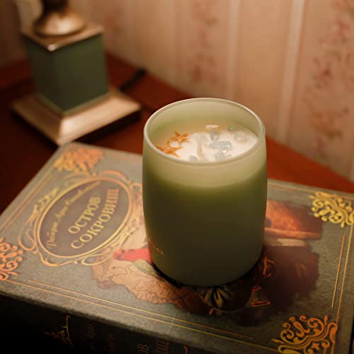 Ocean Breeze Scented Candle With Crystal Inside, Healing Aquamarine Crystal Candle With Sea Star & Conch Decors, 10Oz Soy Wax 55 Hours Long Lasting Burn, Perfect Spiritual Aromatherapy Gift | Relax #TOP5