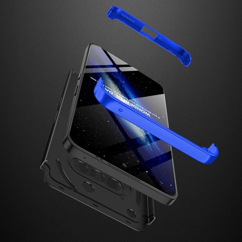 Image of Kapa Double Dip Full 360 Protection Back Case Cover for Nothing Phone 3A 5G (Black,Blue)