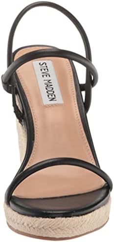 Steve Madden Women's Udell Heeled Sandal, Black Leather, 9.5 | Image 1