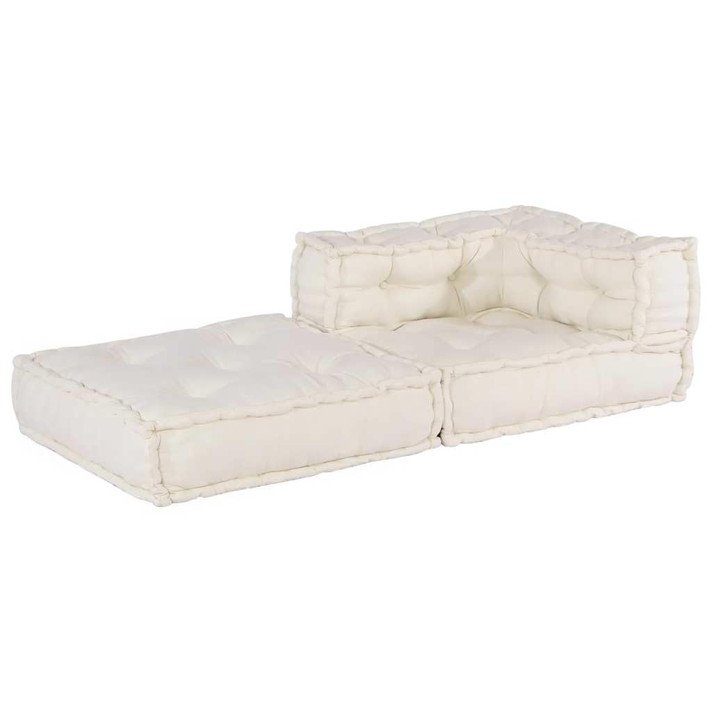 SYDE Sofá Modular Crema 70x70x54 Tela | Relleno de espuma, algodón suave, diseño versátil, para sala, porche o juegos