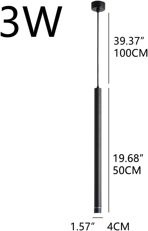 KUYT Minimalistische Cilinder Droplight Slaapkamer Plafond Downlights 3W Zwarte Een Enkele Kop Lamp Moderne Led Led Kroonluchter Plafond Kroonluchter Licht Alumilange Buis Kroonluchter/4 * 30 Cm/Warm photo 2