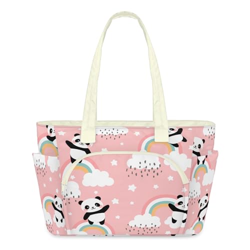 Sac fourre-tout panda pour voyage, grand sac à bandoulière femme matelassé