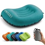 KVNTOOLS Camping Pillow-Compressible, Ultralight Inflatable,Compact, Comfortable, Ergonomic Inflating Pillows for Neck & Lumbar Support While Camp, Hiking(Grain Blue,with Anti Slip Straps)