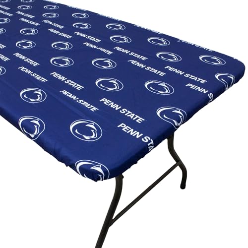 Penn State Nittany Lions Tailgate Fitted Tablecloth, 72" x 30", 6 ft Table