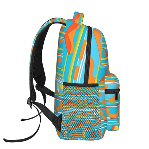 Sac à dos ordinateur portable à rayures avec grand compartiment - 3