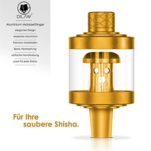 DILAW® Shisha SKITTO Glas Molassefänger Aluminium Wasserpfeife, Vorkühler-Aufsatz für(Schliff 18/8) Zubehör (Gold) – Bild 3