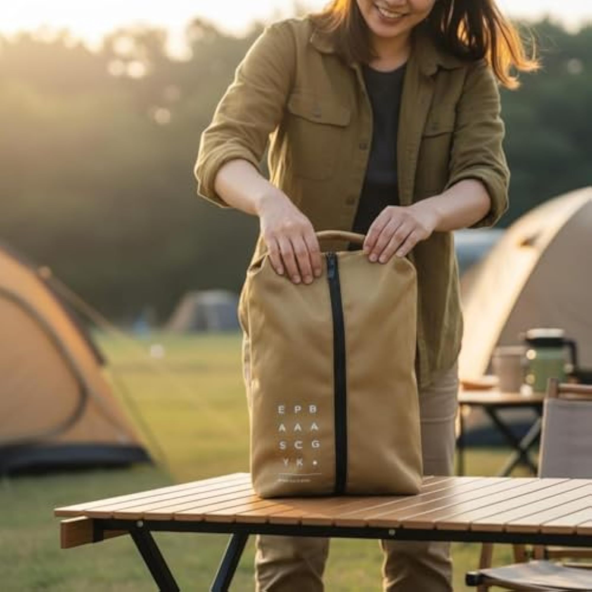 Oxford Cloth Zippered Shoe Bag, Soft-Sided Handheld Storage