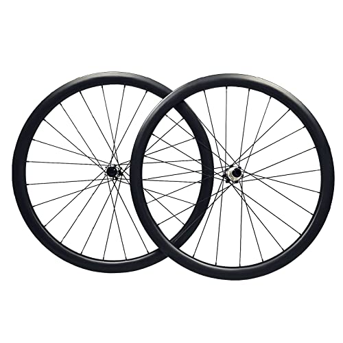 Hulkwheels Carbon Disc Brake Road Bike Wheelset 700C 38Mm Depth 25Mm Width Clincher Tubeless Ready Carbon Fiber Cyclocross Gravel Bike Wheel Qr 12/15X100/12X142Mm Thru Axle (15×100/12×142) #TOP9
