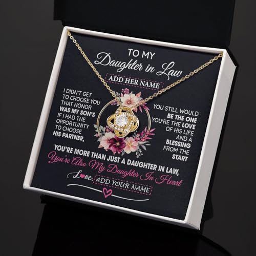 Yametee Personalized To My Daughter In Law Necklace from Mother In Law I Will Forever Love You Daughter In Law Jewelry Birthday Wedding Day Customized Message Card2
