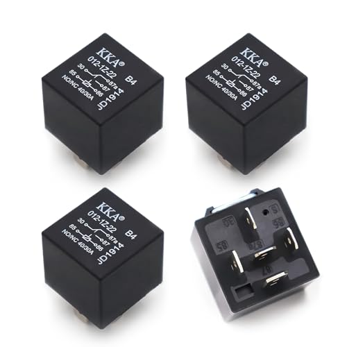 GRANDI 4 PCS Car Relay, 5 Pin 12V Starting Relay, Universal for Cars Trucks (Black)