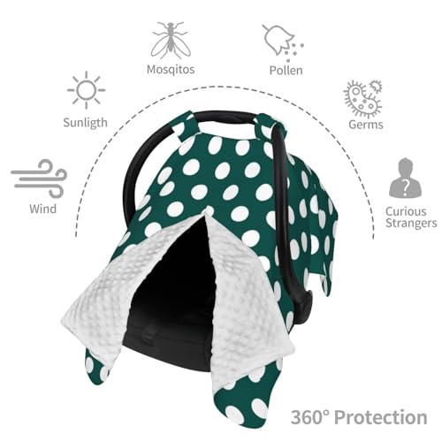 Housse de siège auto bébé à pois bleu sarcelle doux et respirant