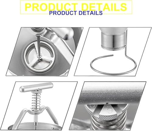Dispensador manual para hacer donas, prensa de grosor ajustable de 3 L con soporte, extrusora de donas para el hogar, panadería y cocina