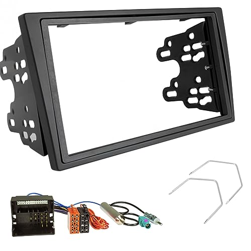 Sound-Way Kit Montaje Autoradio, Marco 2 DIN Radio para Coche, Cable Adaptador ISO, Adaptador Antena, Llaves de Extracción Compatible con Opel Agila, Astra, Combo, Corsa C, Meriva, Omega, Vivaro