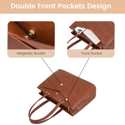 Image of LOVEVOOK Laptop Tote Bag for Women, Office Work Bag Briefcase fit for 15.6 inch Laptop, Large Capacity Teacher Computer Bag Handbag