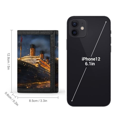 Titanic Cruise Ship Voyage Trifold Wallet Personalized Wallet Purse Card Holder with Zip for Men Women One Size2