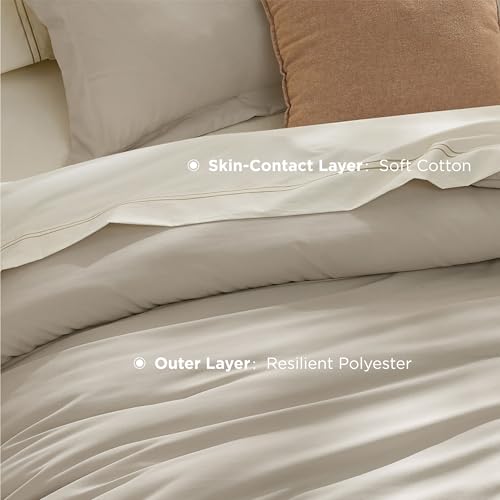 Image of Bedsure Bed in a Bag Queen Size 7 Pieces - 100% Cotton Sheet and Polyester Bedding Comforter Sets, Soft Linen Bed Set with Down Alternative Comforter, Cotton Sheets, Pillowcases & Shams
