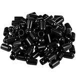 sourcing map Protecteur Filetage Vis 7.5mm ID Capuchon Extrémité Rond Noir Capuchon Tube...