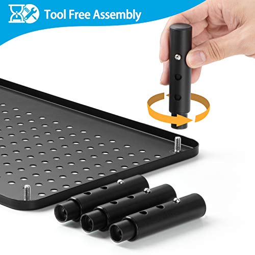 LORYERGO Monitor Riser Stand - 3 Height Adjustable Computer Stand, Laptop Stand Riser with Metal Vented Platform & Underneath Storage for Printer, Desk Organizer for Office & Home