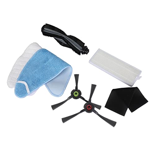 Zohisin Ersatzteilset für Saugroboter Staubsauger Roboter Zubehör Set Waschbarer Wischbezug Einweg Wischbezug Rollenbürste Seitenbürste Filter für Yeedi K650