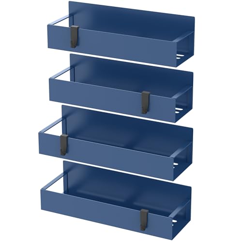Image of HuggieGems Metal Magnetic Spice Rack for Refrigerator Royal Blue, 4 Pack