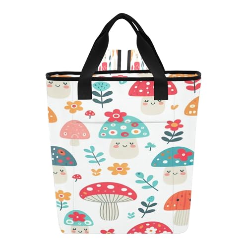 PYBUG Mushrooms Reusable Insulated Backpack 36 Cans,Large Leakproof Portable Cooler Tote Organizer for Office Picnic Hiking Beach BBQ