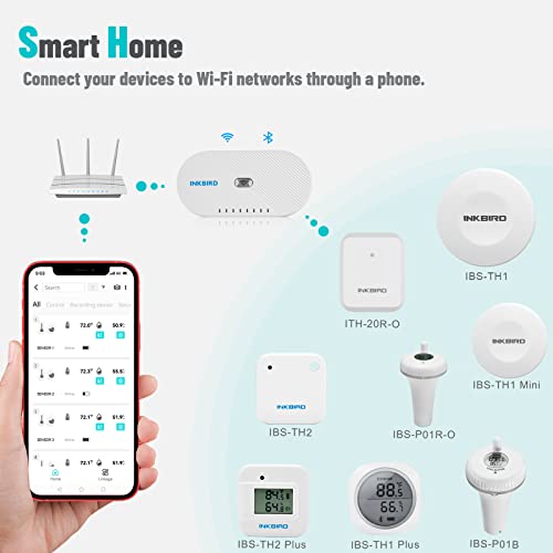 Inkbird Wifi Thermometer Hygrometer 3 Pack, Indoor Outdoor Wireless Temperature Humidity Sensor Monitor With Remote App Notification Alert, Save And Export Data, For House Kitchen Courtyard Brewhouse #TOP5