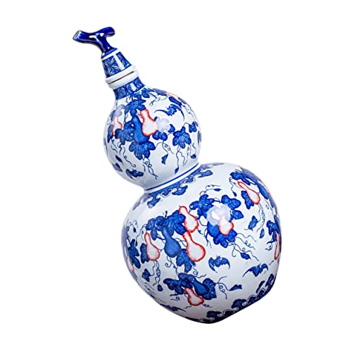 TOGEVAL Botella de Cerámica para Licor Sellada Tarro Portátil para Vino Jarra Vacía de Porcelana Azul y Blanca Almacenamiento Seguro y Decoración Artística para Hogar