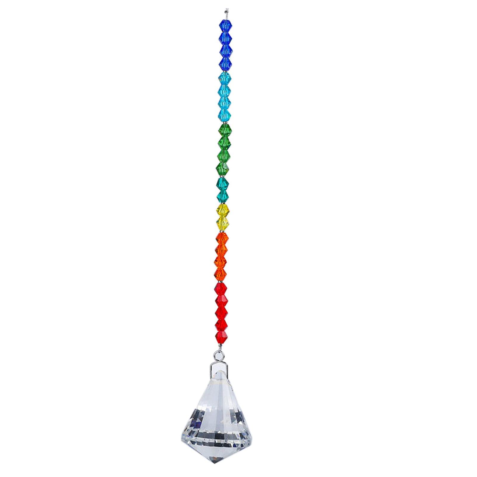 Hanging Crystal Chandelier Window Prism Rainbow Maker Porch E-image-36
