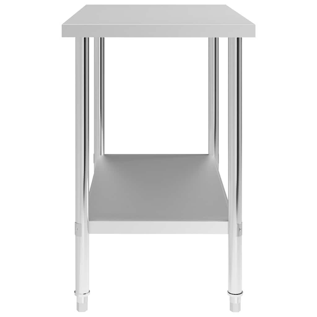 Tavolo da lavoro, 100 x 60 x 85 cm, in acciaio inox, per