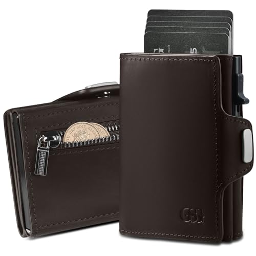 Portefeuille homme cuir anti RFID porte-cartes pop-up fin compartiment billets