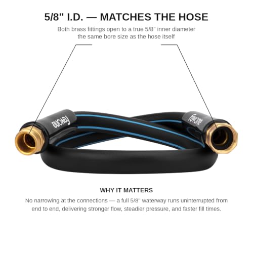 FEVONE 3 ft Lead-in Garden Hose, Leader Hose for Hose Reel