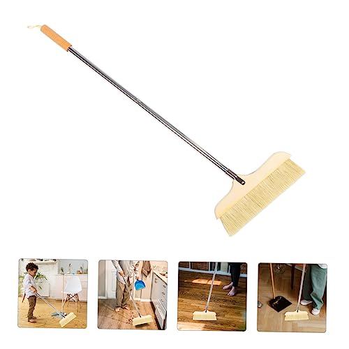 WATIIFUFU Besenstiel Aus Holz Weicher Borstenbesen für Fliesen Statische Küchenborstenbürste Strapazierfähiger Bodenkehrer für Den Haushalt – Bild 7