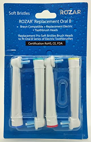 Oral-B Braun Compatible Interspace Electric Toothbrush Head, Deep Plaque Remover, Rozar Pack of 4, Cleans Between Teeth