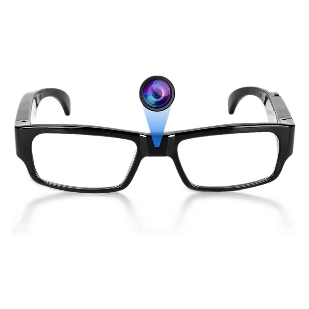 PUSOKEI 1080P HD Camera Glasses Wearable Recording Glasses with Smart Stabilization Wide Angle Lens 1 5H Battery for