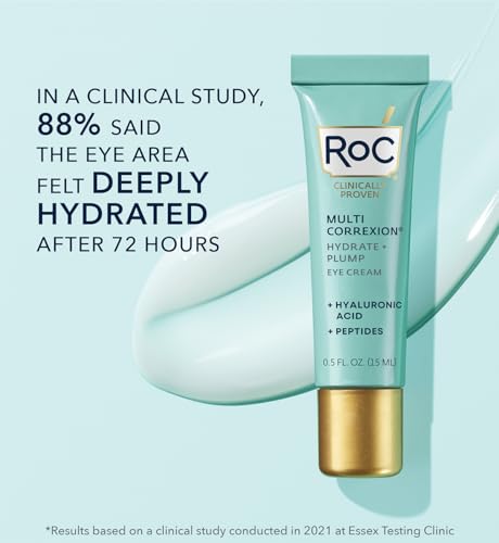 RoC - Multi Correxion Hydrate + Plump Eye Cream - 3-in-1 Formula - Fine Lines Reduction, Eye Contour Firming & Under-Eye Puffiness - Hyaluronic Acid & Caffeine - 15 ml - Image 4