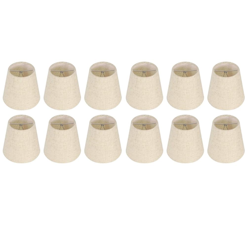 Hndhbfgrt Small Lamp Shade Clip on Bulb Set of 12 for Candelabra Bulbs, Fabric Lampshade for Table Chandelier Wall Lamp