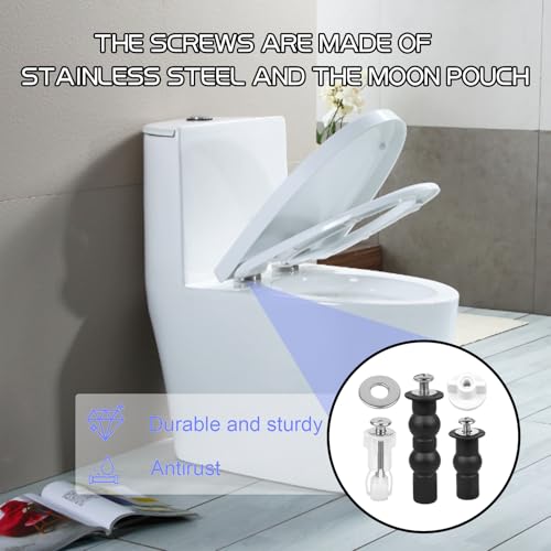 WC-Sitz Befestigungsset, Toilettensitz Behoben Schraube WC-Sitz Deckel Schrauben für Toilette Top Montage Universal Edelstahl Toilettensitz Reparaturteile Teile Toilettendeckel Befestigung Zubehör