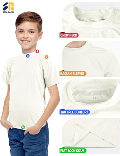 Image of Boy's UPF 50 Rash Guard Swim Shirts Short Sleeve Sun Protection SPF Fishing Surfing Water Beach Shirts Quick Dry